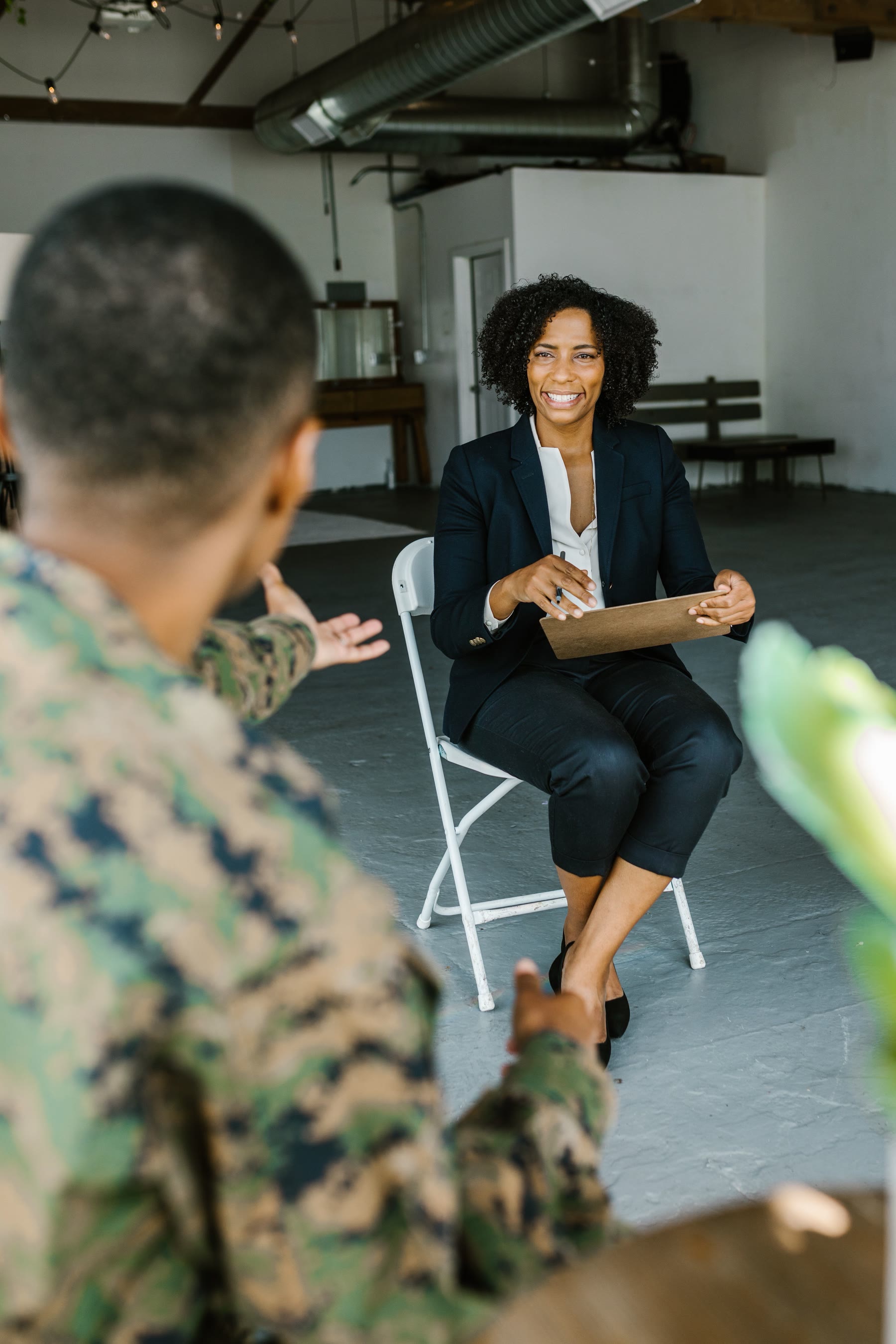 Veteran in professional setting